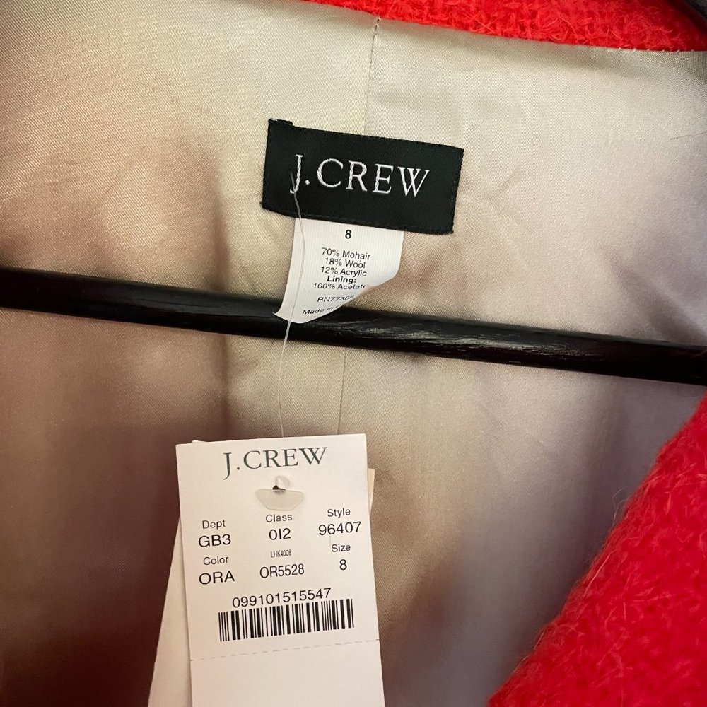 J. Crew Boucle Mohair Lucille Peacoat - Size 8 - Picture 8 of 13